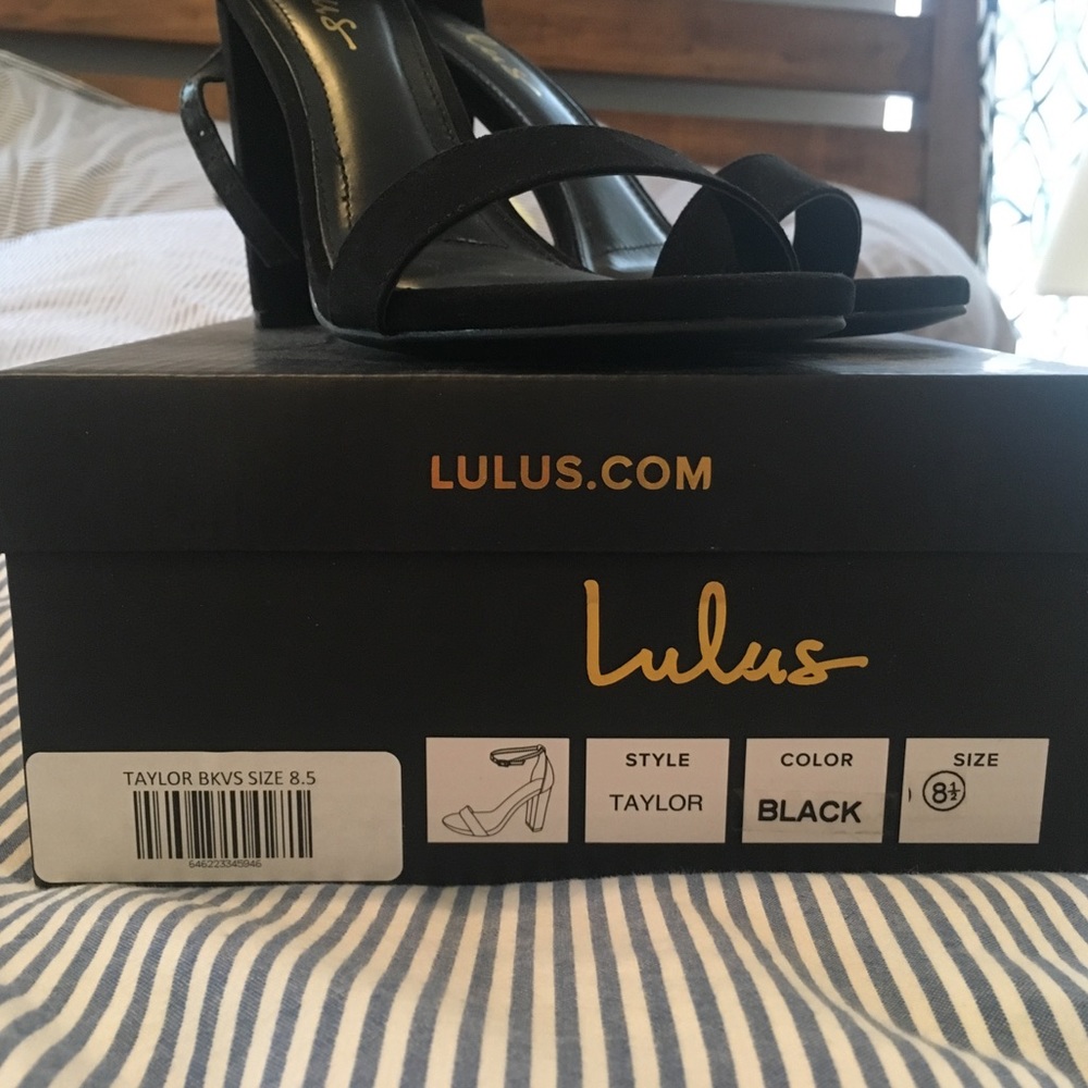 BRAND NEW - Black suede ankle strap Heels